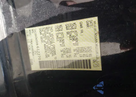 2013 Nissan Armada Sl from USA, damaged, VIN 5N1BA0ND0DN612270